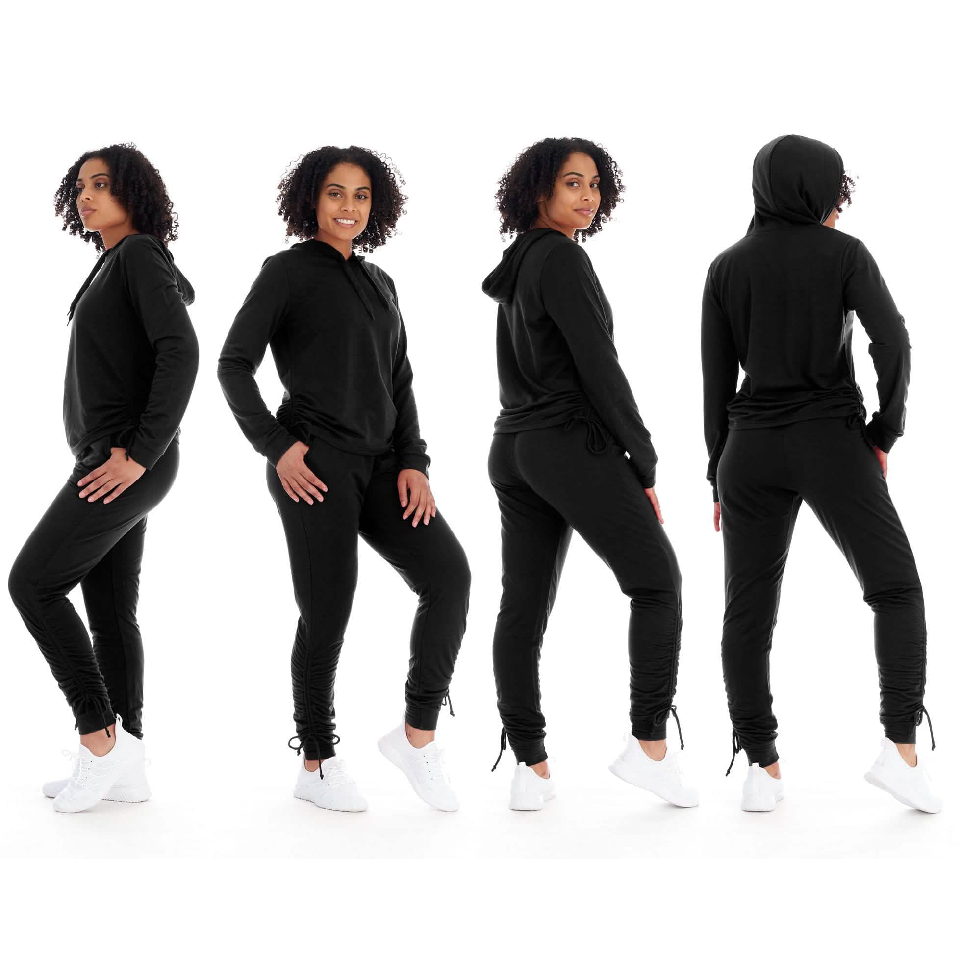 2-Piece Set: Women's Athleisure Fleece Jogger Sweatpants & Hoodie With Pockets Set